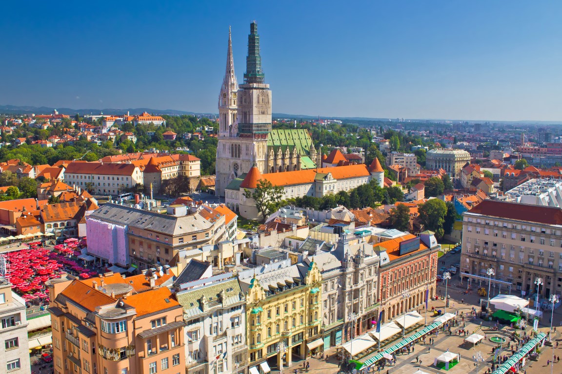 De stad Zagreb in Kroatië