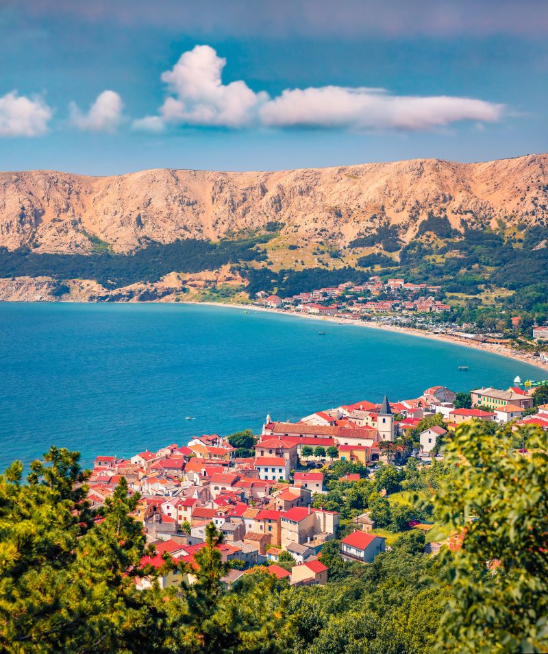 Panorama van het eiland krk in kroatie