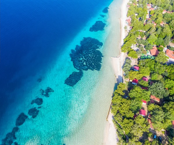 camping perna orebic in dalmatie strand